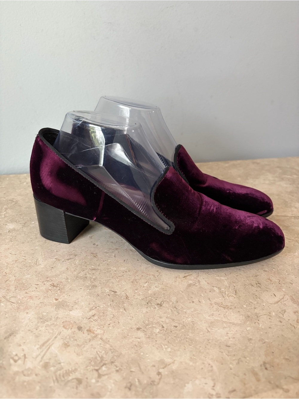 Munro Allee Velvet Smoker Shoes Size 9 Block Heel Purple Loafers Whimsigoth